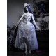 Corpse Bride Gothic Cape with Spine Detail and Outer Skirt