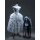 Corpse Bride Halloween Gothic Corset Top with Petticoat