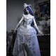 Corpse Bride Halloween Gothic Corset Top with Petticoat
