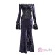 Moon Goddess Off-Shoulder Velvet Halloween Gown