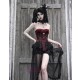 Blood Supply Alice Dark Gothic Corset and Lace-Up Set in Red