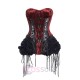 Blood Supply Alice Dark Gothic Corset and Lace-Up Set in Red