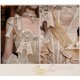 Blood Supply Sparkling Diamonds Ruffled Bow Lace-Up Irregular Gothic Elegant Lolita Skirt & Corset Set
