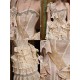 Blood Supply Sparkling Diamonds Ruffled Bow Lace-Up Irregular Gothic Elegant Lolita Skirt & Corset Set