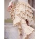 Blood Supply Sparkling Diamonds Ruffled Bow Lace-Up Irregular Gothic Elegant Lolita Skirt & Corset Set