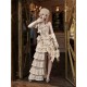 Blood Supply Sparkling Diamonds Ruffled Bow Lace-Up Irregular Gothic Elegant Lolita Skirt & Corset Set