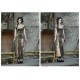 Blood Supply Gothic Punk Button Slim Snake Pattern Fishtail Long Slit Cheongsam Dress