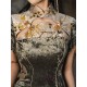 Blood Supply Gothic Punk Button Slim Snake Pattern Fishtail Long Slit Cheongsam Dress