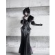Blood Supply Gothic Bodycon Cami Dress Evening Gown PU Leather Mermaid Dress