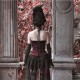 Blood Supply Gothic Corset Top with Lace Mesh Yarn Trailing Skirt Set