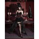 Blood Supply Gothic Corset Top with Lace Mesh Yarn Trailing Skirt Set