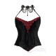 Blood Supply Gothic Corset Top with Lace Mesh Yarn Trailing Skirt Set