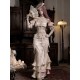 Blood Supply Bow Lace Slim Fishbone Gothic Lolita Top and Skirt Dress Set