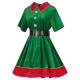 2023 Christmas Green Dress Cosplay Costume for Holiday Fun and Festivities