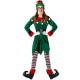 2022 Women's Green Elf Christmas Costume Dress with Hat Full Set