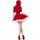 Mrs. Claus Christmas Party Dress for Women with Belt and Beads