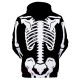 Halloween Skeleton Hoodie Plush Pullover for Adults