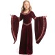 2023 Burgundy Vampire Medieval Costume for Kids Girls Halloween Stage Performance