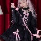 Sweet and Edgy Gothic Lolita Slip Dress with Long Sleeve Overlay
