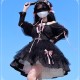 Sweet and Edgy Gothic Lolita Slip Dress with Long Sleeve Overlay