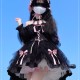 Sweet and Edgy Gothic Lolita Slip Dress with Long Sleeve Overlay