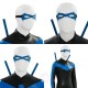 Comic Style Dick Grayson Blue Leather Cosplay Costume No Muscle Padding