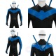 Comic Style Dick Grayson Blue Leather Cosplay Costume No Muscle Padding