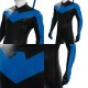 Comic Style Dick Grayson Blue Leather Cosplay Costume No Muscle Padding
