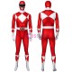 Red Mighty Morphin Suit Power Rangers Cosplay Costume