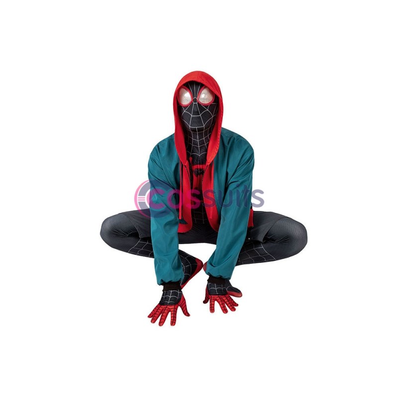 Adult Spider-Man: Into The Spider-Verse Miles Morales Costume - Full Cosplay Jumpsuit
