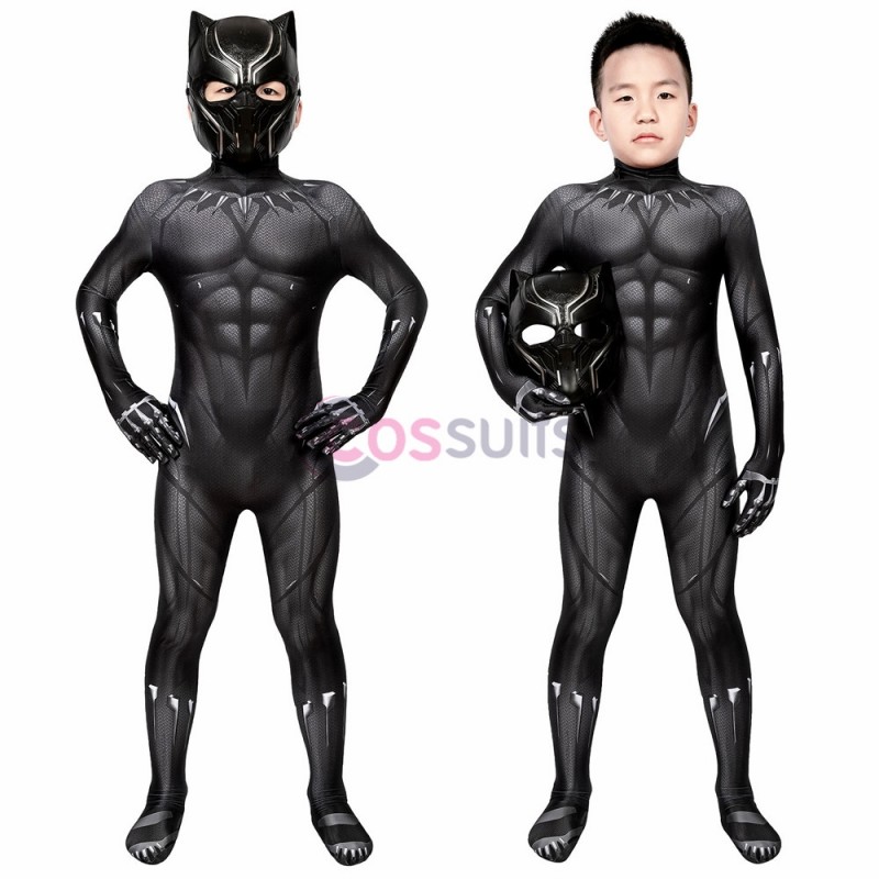 Avengers Black Panther Costume Cosplay Bodysuit For Kids Adult 