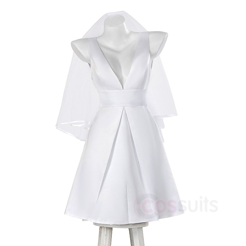 halloween costume short white dress 18 White-Dress Halloween Costume Ideas