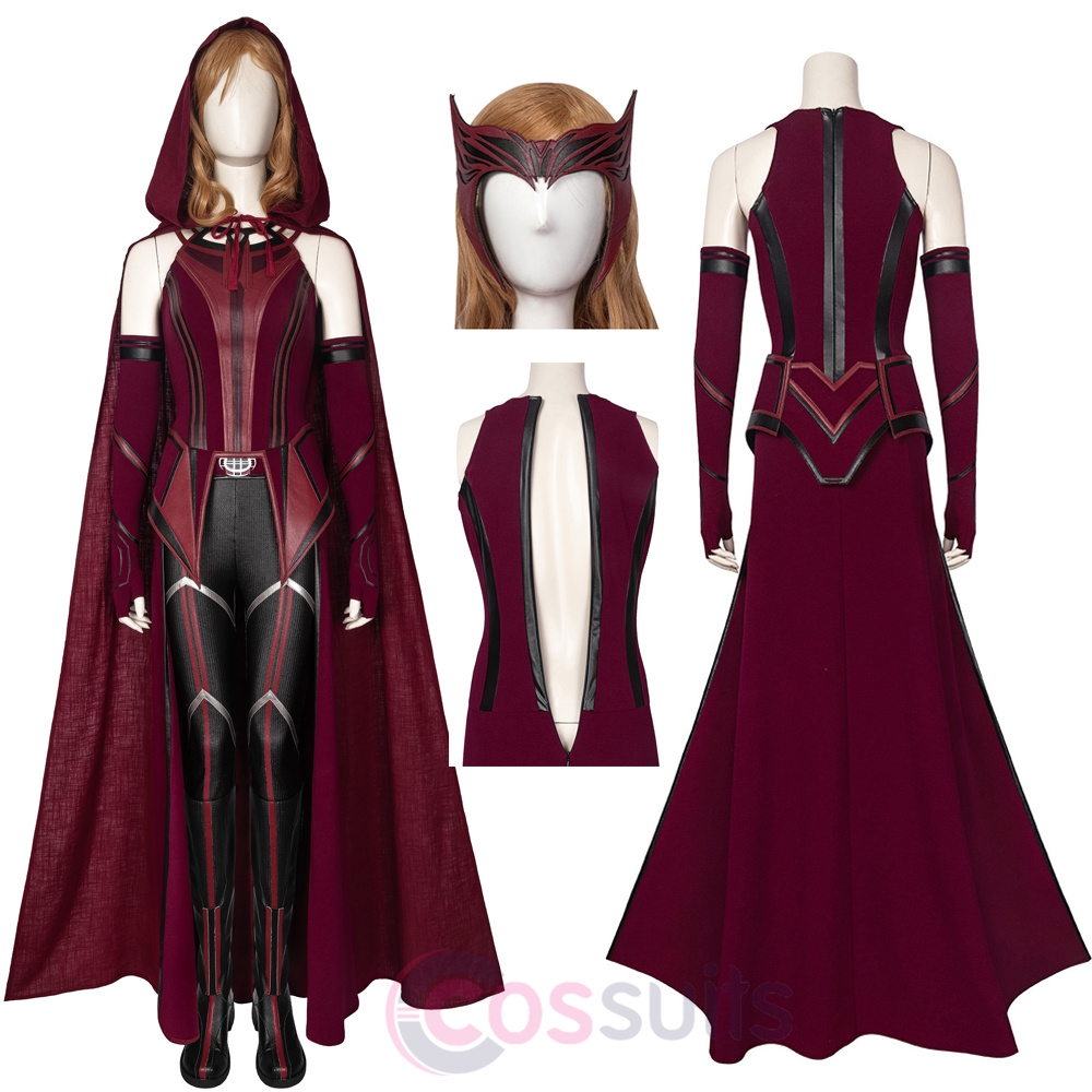 Wanda Vision Scarlet Witch Costume Wanda Maximoff Cosplay Suit - CosSuits